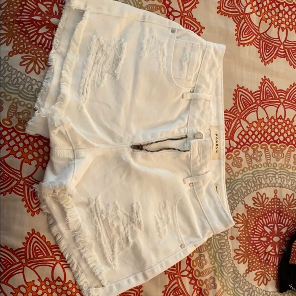 Pacsun white jean shorts